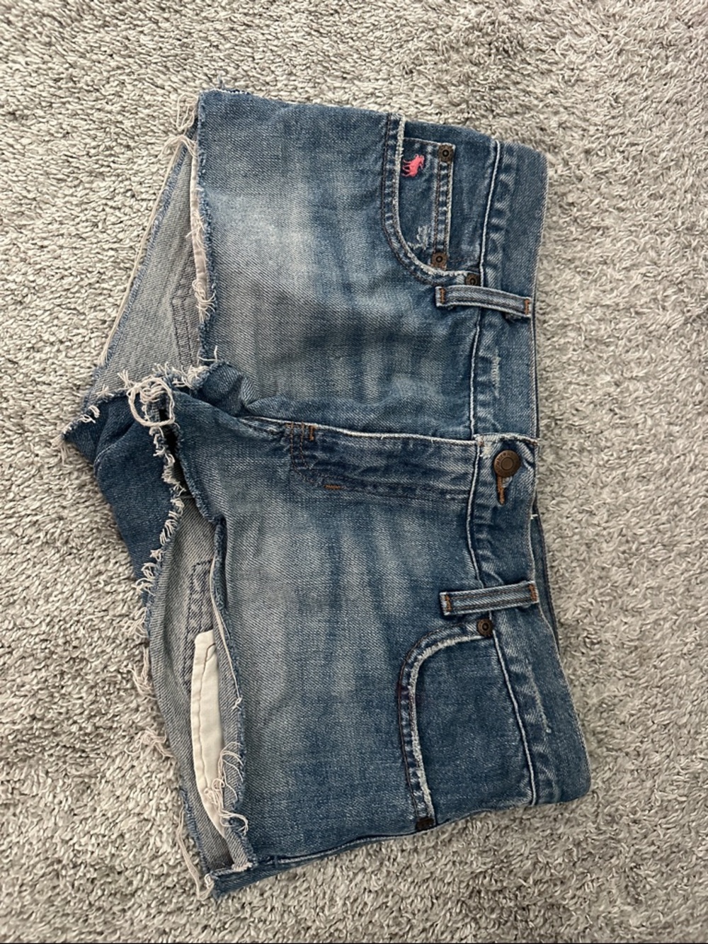 Abercrombie & Fitch Distressed Blue Denim Jean Shorts